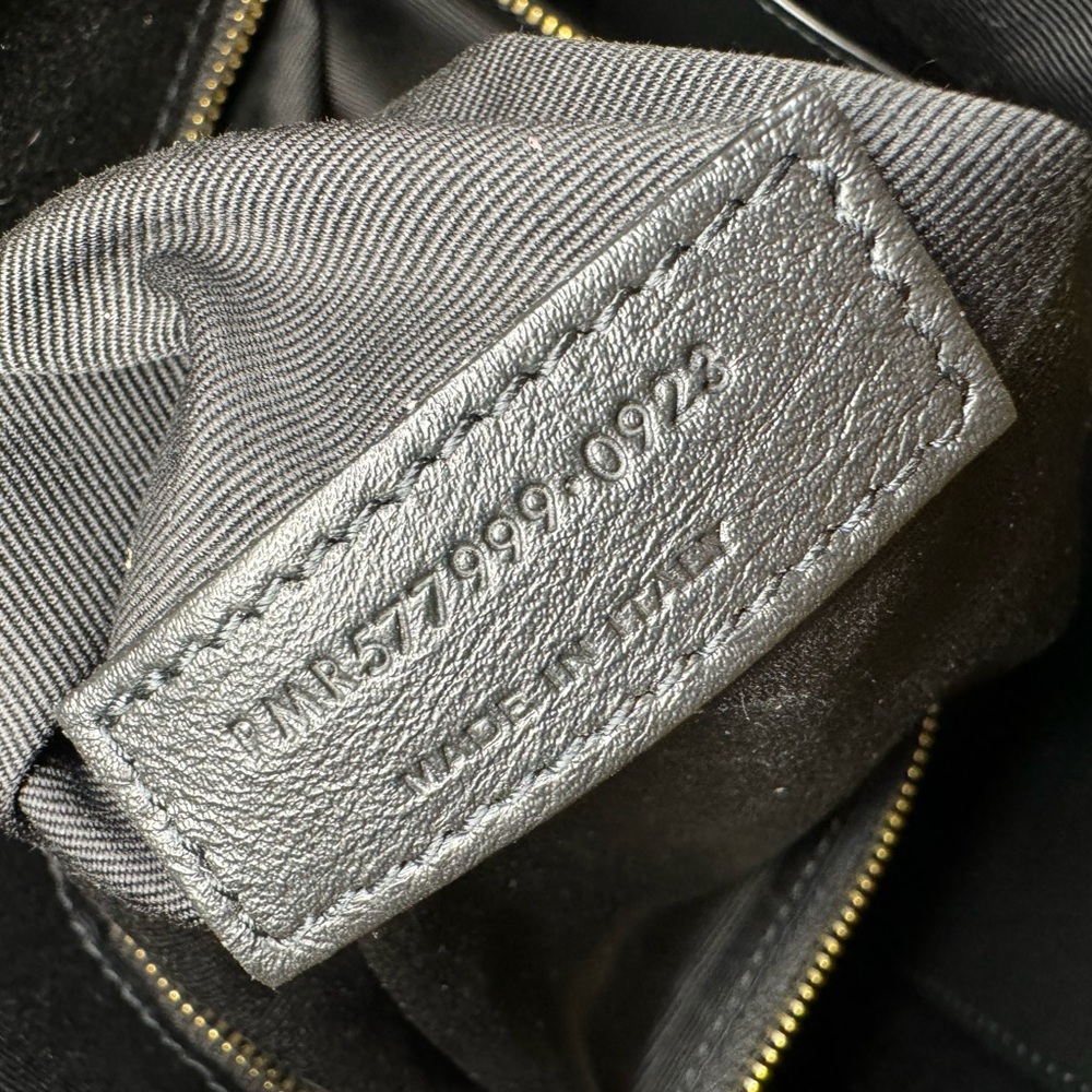 Saint Laurent Olive Suede Shoulder Bag with Gold Chain - Picture 6 of 8